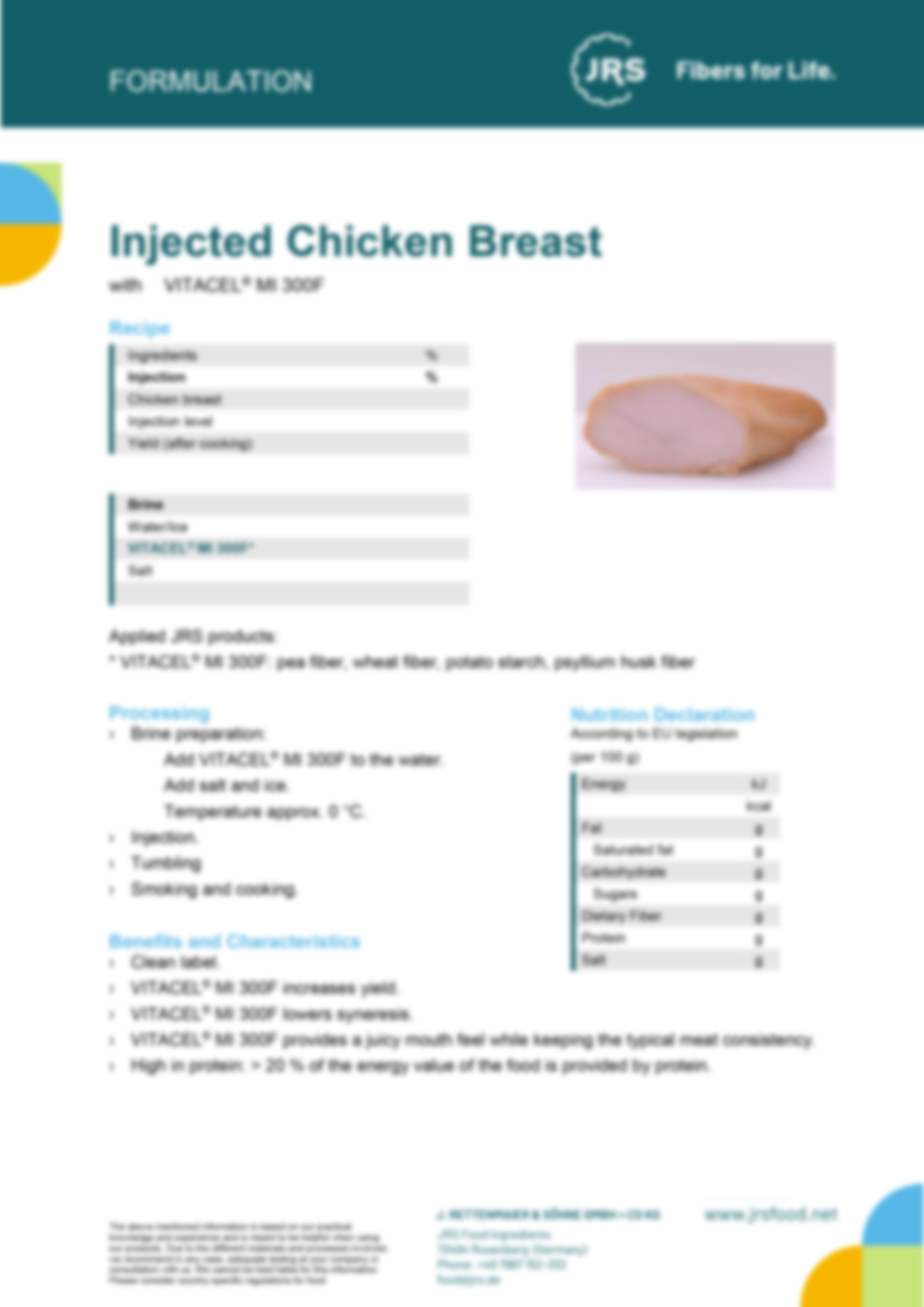 Injizierte Hähnchenbrust