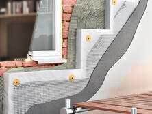 Adhesive and reinforcing compounds in ETICS